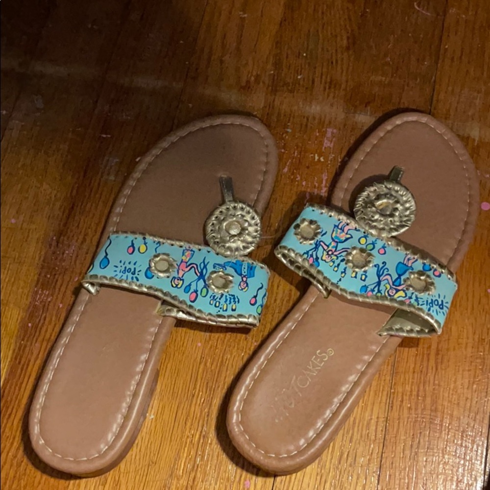 Lilly Pulitzer inspired pop birthday print Sandals